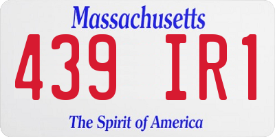 MA license plate 439IR1