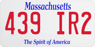 MA license plate 439IR2