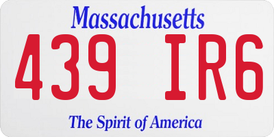 MA license plate 439IR6
