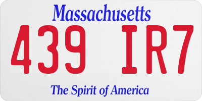 MA license plate 439IR7