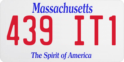 MA license plate 439IT1