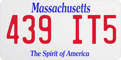 MA license plate 439IT5