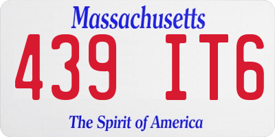 MA license plate 439IT6