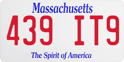 MA license plate 439IT9