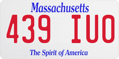 MA license plate 439IU0