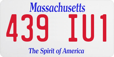 MA license plate 439IU1