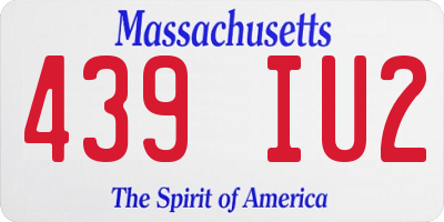 MA license plate 439IU2