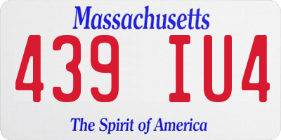 MA license plate 439IU4