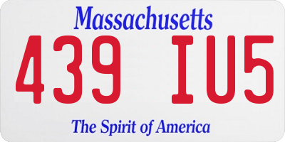 MA license plate 439IU5