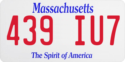 MA license plate 439IU7