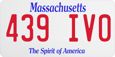 MA license plate 439IV0
