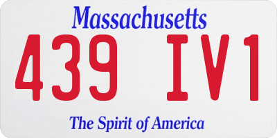 MA license plate 439IV1