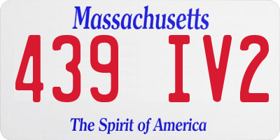 MA license plate 439IV2