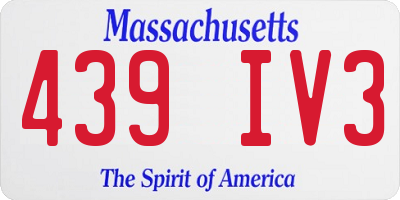 MA license plate 439IV3