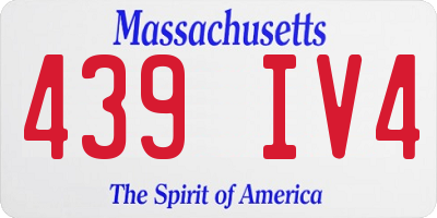 MA license plate 439IV4