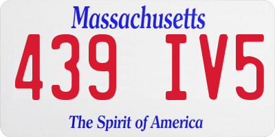 MA license plate 439IV5