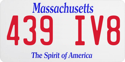 MA license plate 439IV8
