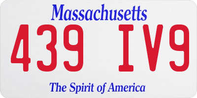 MA license plate 439IV9