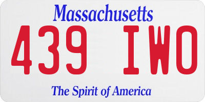 MA license plate 439IW0
