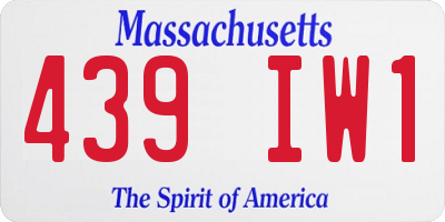MA license plate 439IW1