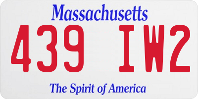 MA license plate 439IW2