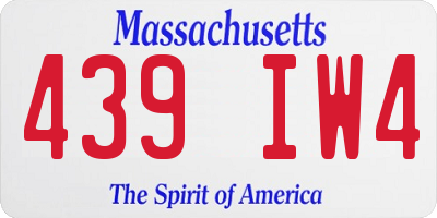 MA license plate 439IW4