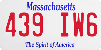 MA license plate 439IW6