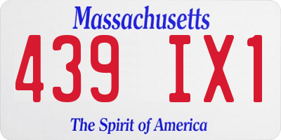 MA license plate 439IX1