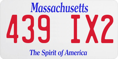 MA license plate 439IX2