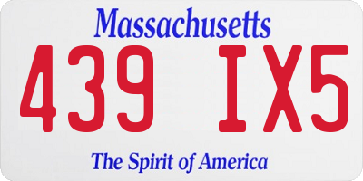 MA license plate 439IX5