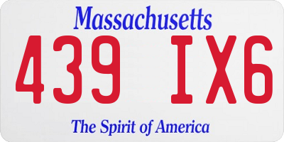 MA license plate 439IX6