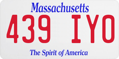 MA license plate 439IY0