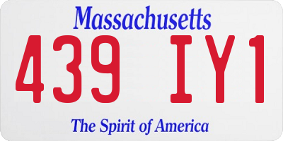 MA license plate 439IY1