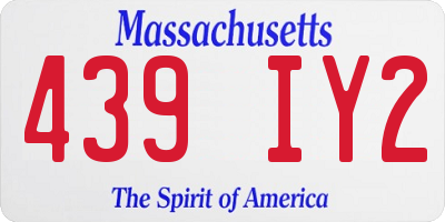 MA license plate 439IY2
