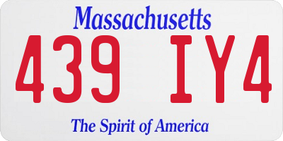 MA license plate 439IY4