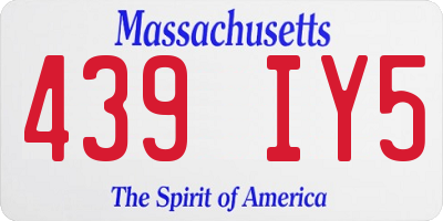 MA license plate 439IY5