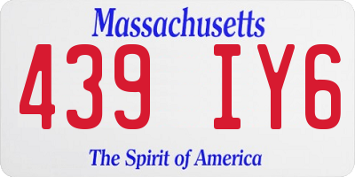 MA license plate 439IY6