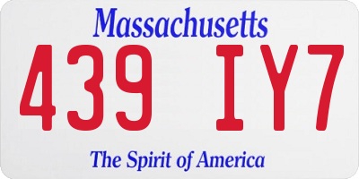 MA license plate 439IY7