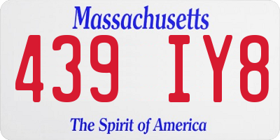 MA license plate 439IY8