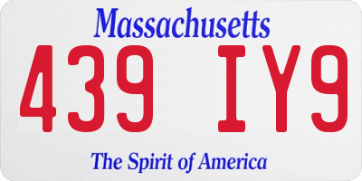 MA license plate 439IY9