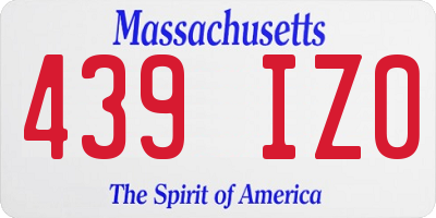 MA license plate 439IZ0