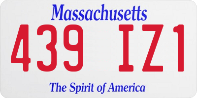 MA license plate 439IZ1