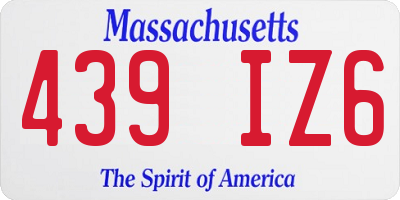 MA license plate 439IZ6