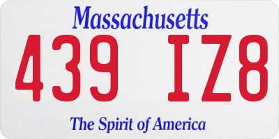 MA license plate 439IZ8