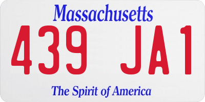 MA license plate 439JA1