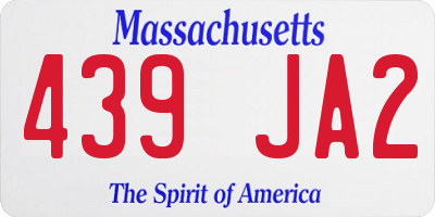 MA license plate 439JA2