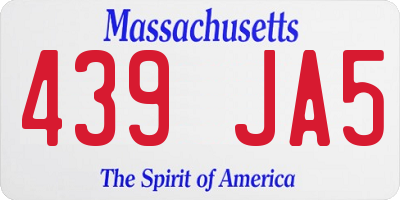 MA license plate 439JA5
