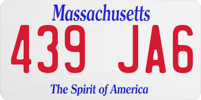 MA license plate 439JA6