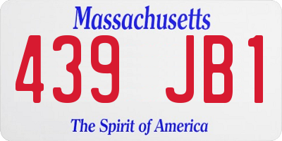MA license plate 439JB1