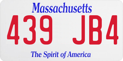 MA license plate 439JB4